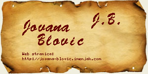 Jovana Blović vizit kartica